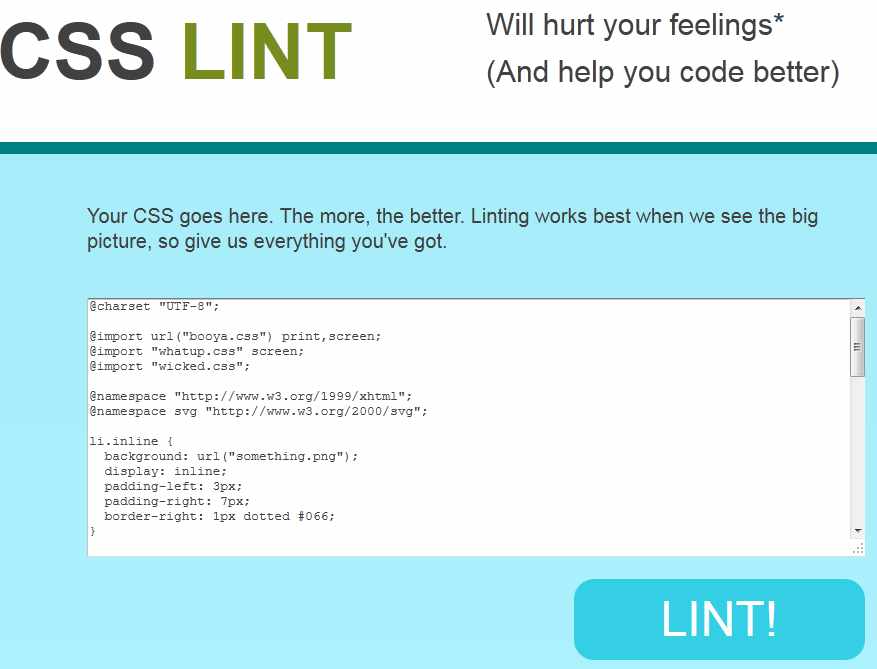 CSSLINTMainPage