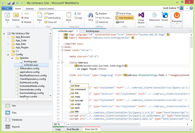 microsoft webmatrix