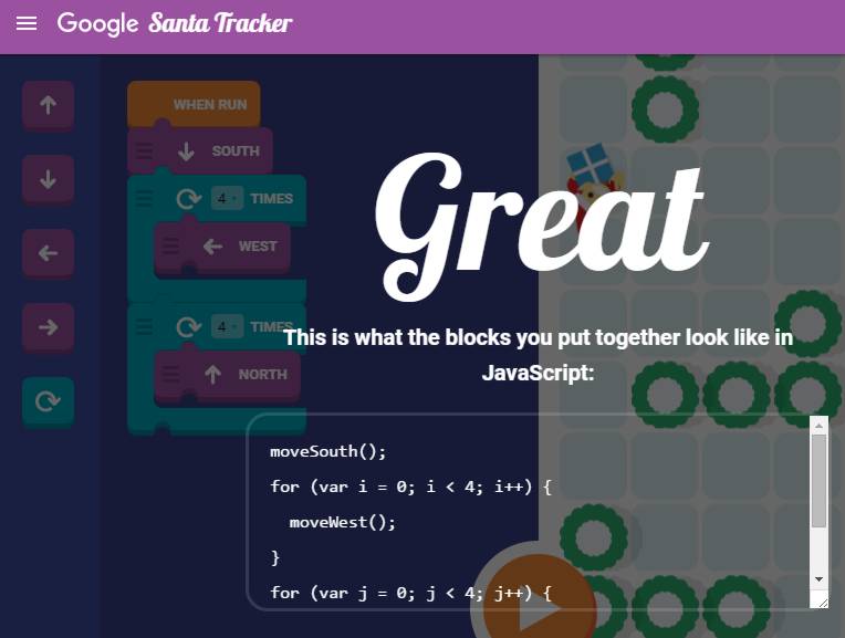 Google's Santa Tracker lets you play games and learn coding as you