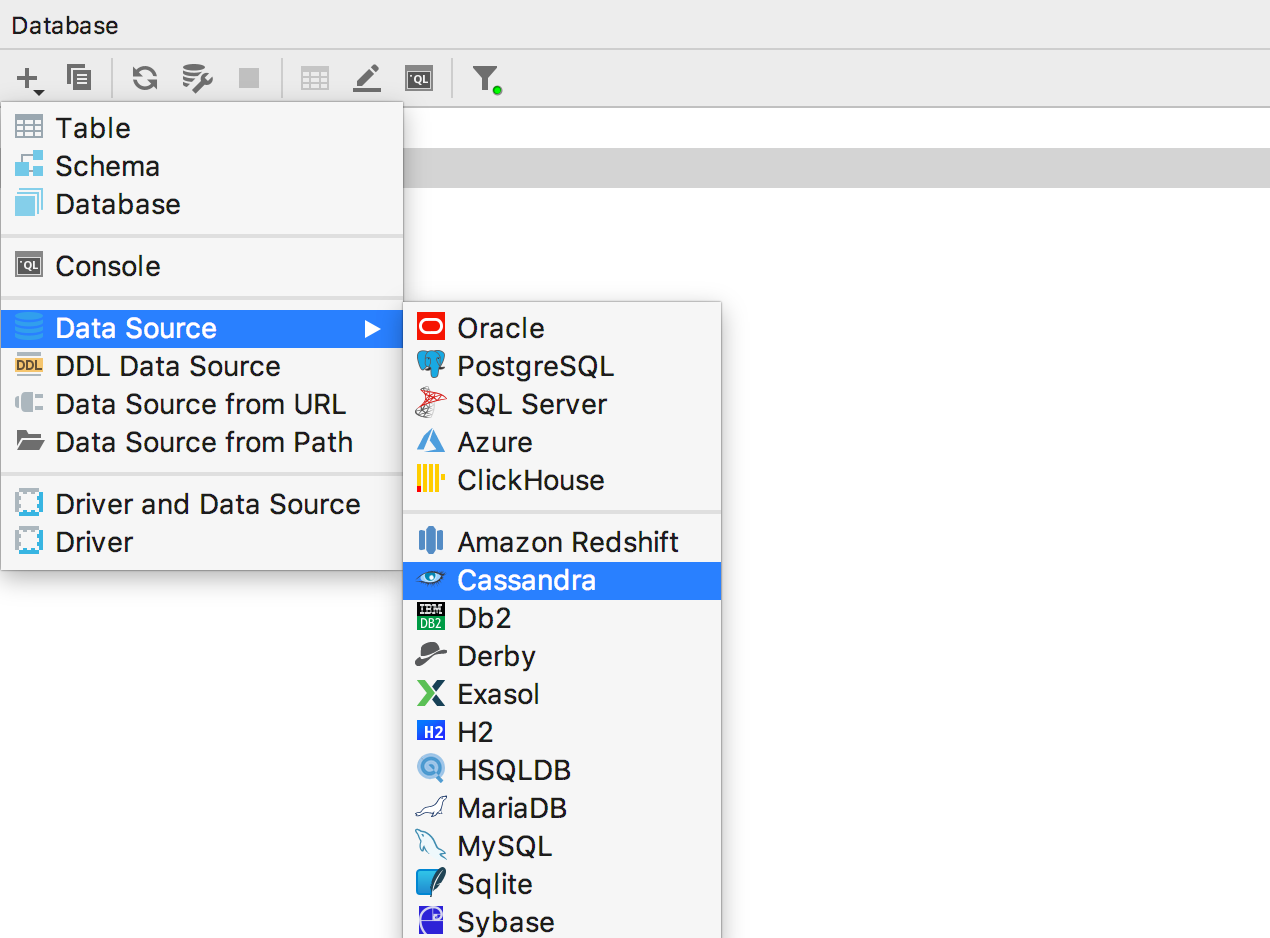 Cassandra support in DataGrip