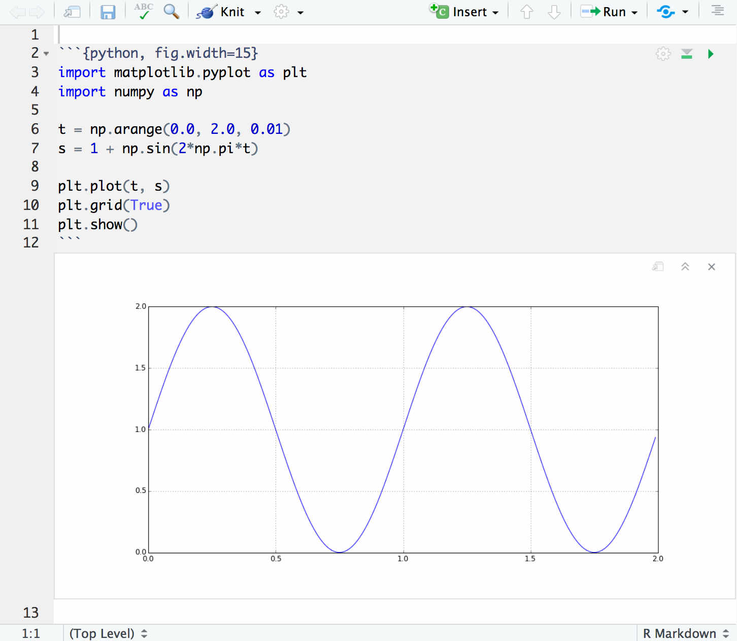 rmarkdown reticulate matplotlib