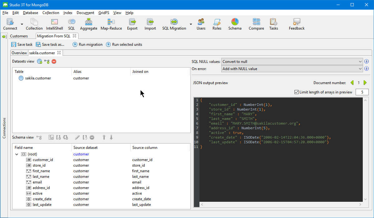 json preview sql migration