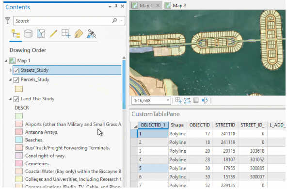 arcgis Layers API allows table data display