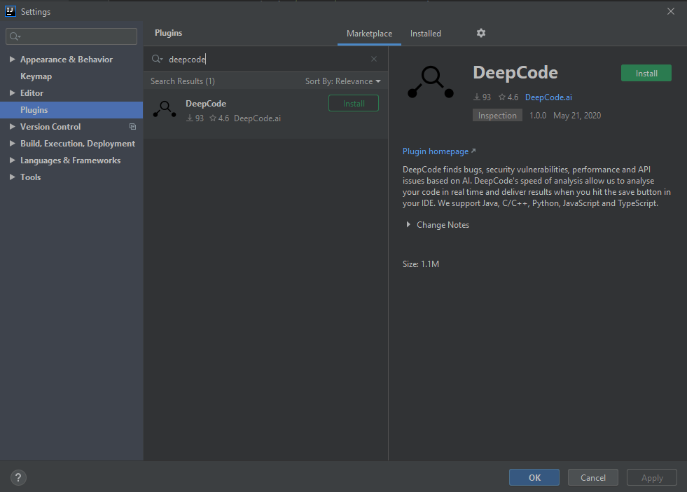 Deepcode. Методы DEEPCODE. KV plugin for PYCHARM. 6. Интеграция в ide.