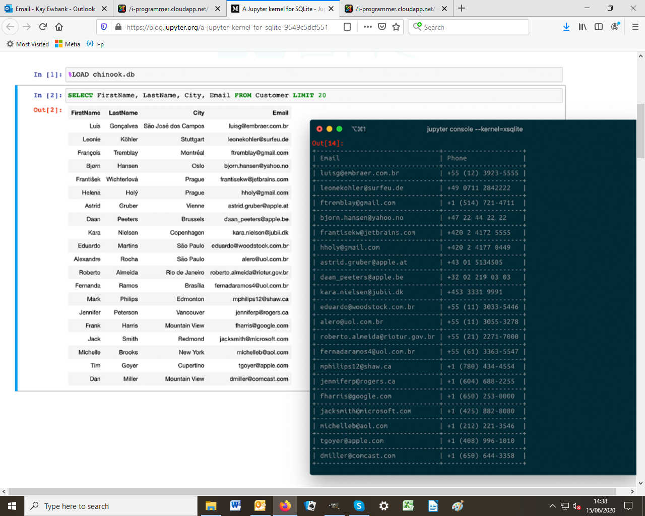 HTML and Text table visualizations for different Jupyter interfaces