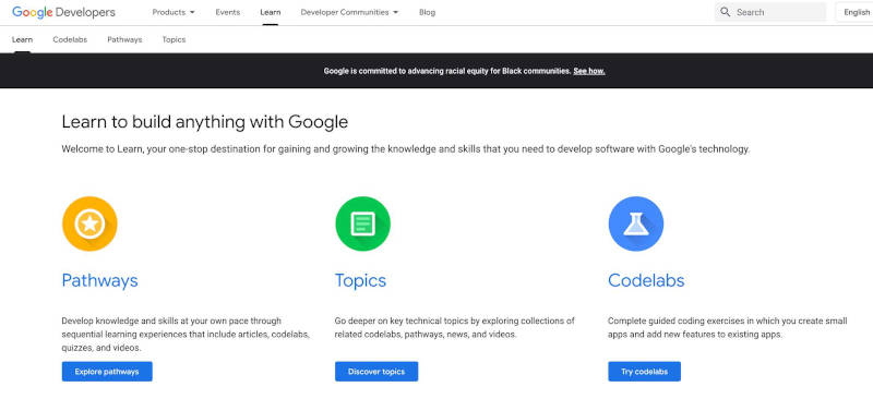 google launches learn for developers