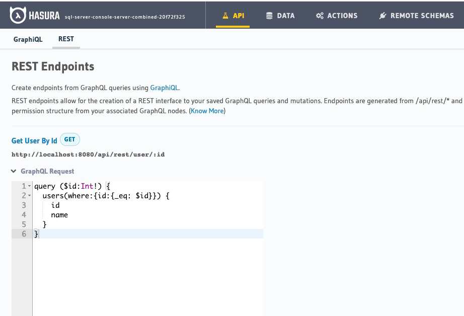 hasura rest