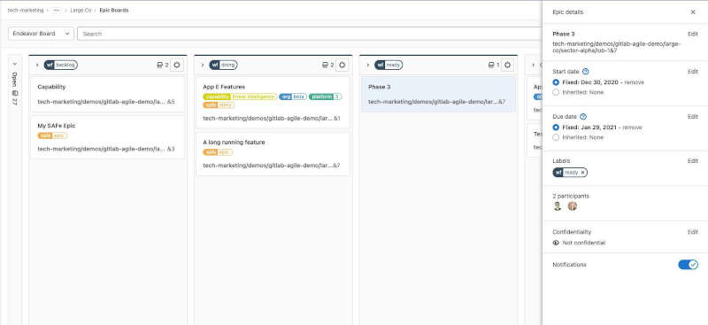 Epic board in GitLab14