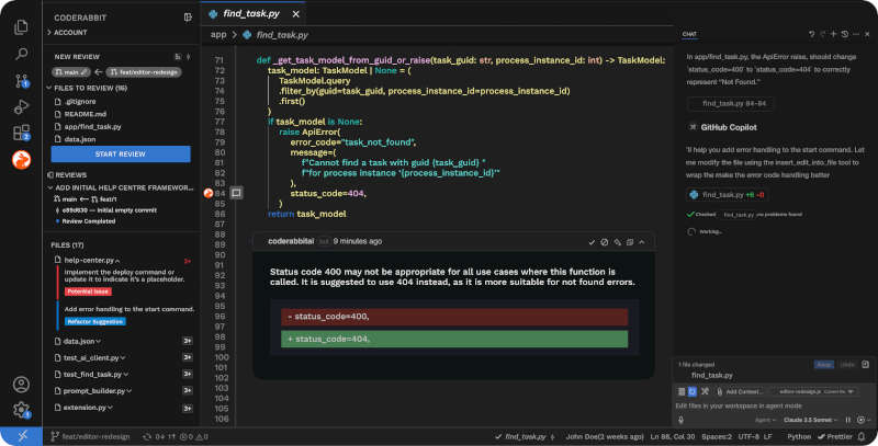 AI reviews in IDE